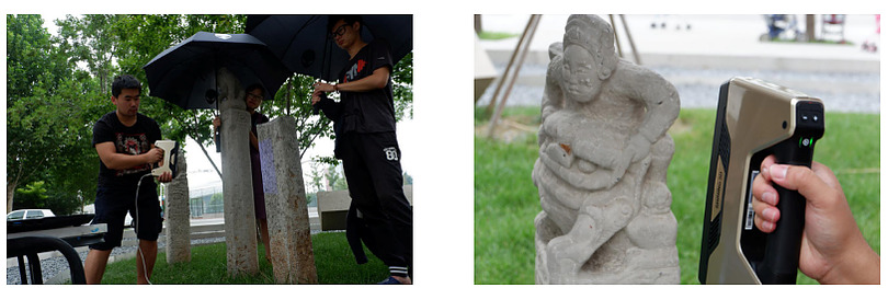 As Professor Wang had already successfully used EinScan-Pro+ in several restoration projects of cultural relics, he immediately thought about using EinScan-Pro+ to fix the hitching post