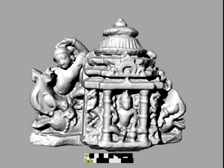 3D sculpture of the goddess Mahishasuramardini