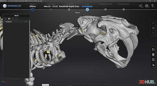 The head of the sculpture in the ExScan software