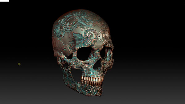 Diseño final de la calavera en Zbrush