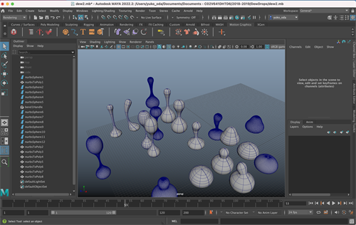 Las gotas en Autodesk Maya