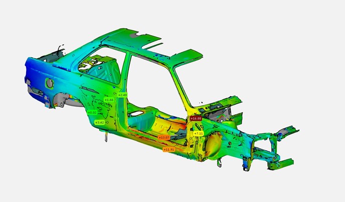 Parte del BMW escaneado en el software de inspeccion