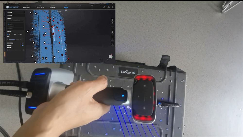 Scan 3D de la canne pour la conception du porte moulinet sur mesure