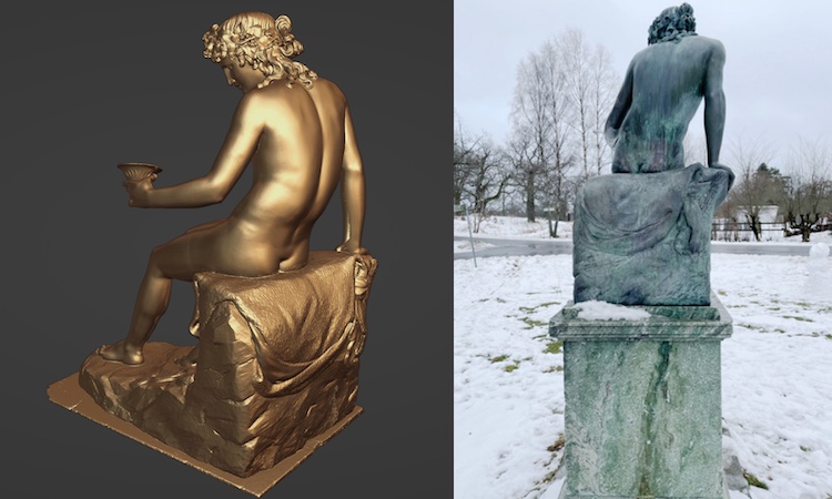 3D scanning large bronze sculptures