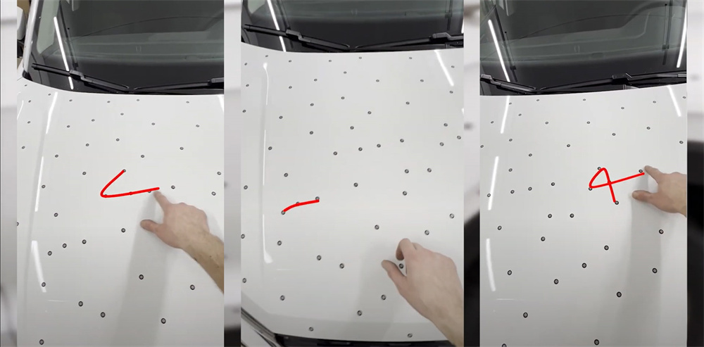 Numériser des voitures en 3D utilisation adaptée de marqueurs