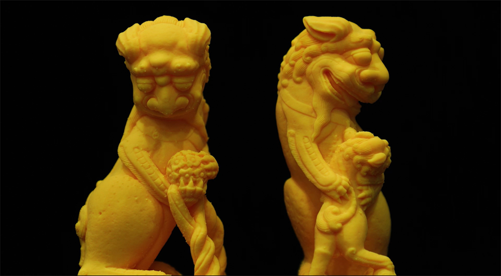 Le lion du Monastère Suspendu imprimé en 3D.