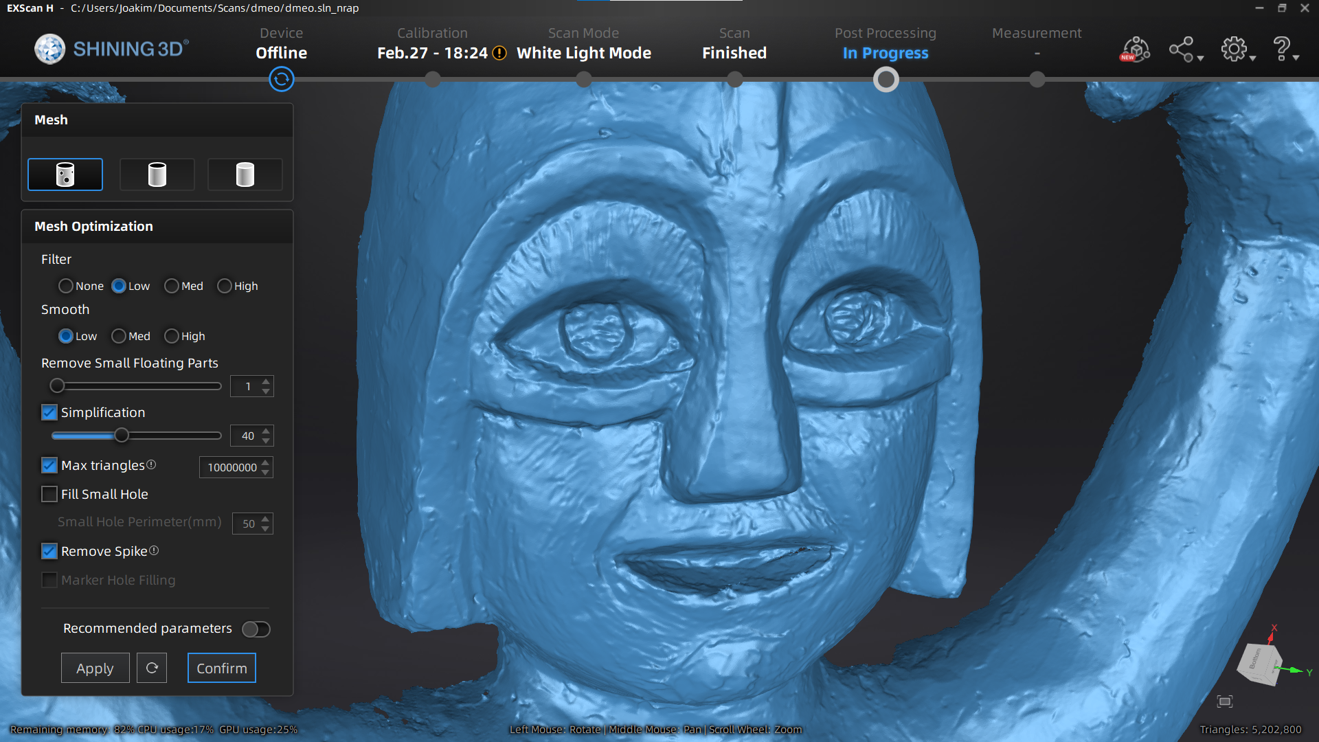 Digital Sculpture Enlargement and 3D Scanning EinScan