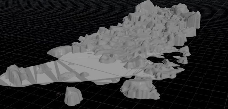 Le modèle 3D du lit de la rivière