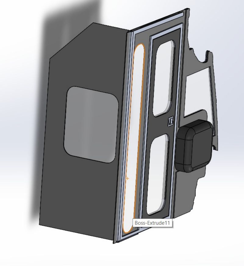 Numérisation 3D pour la réfection de cloisons de bus : Le modèle 3D des nouvelles cloisons.