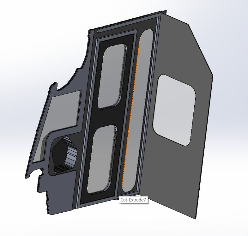 3D scanning for bus partition renovation - the redesigned part with Solid Edge