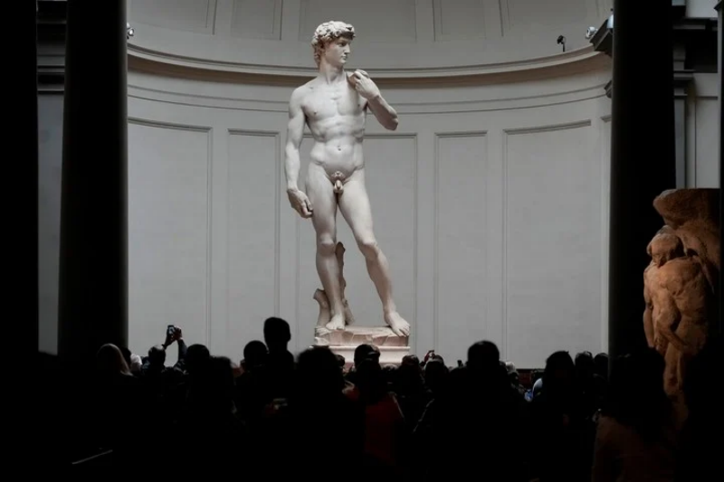 The original David by Michelangelo in the Accademia Gallery in Florence, Italy