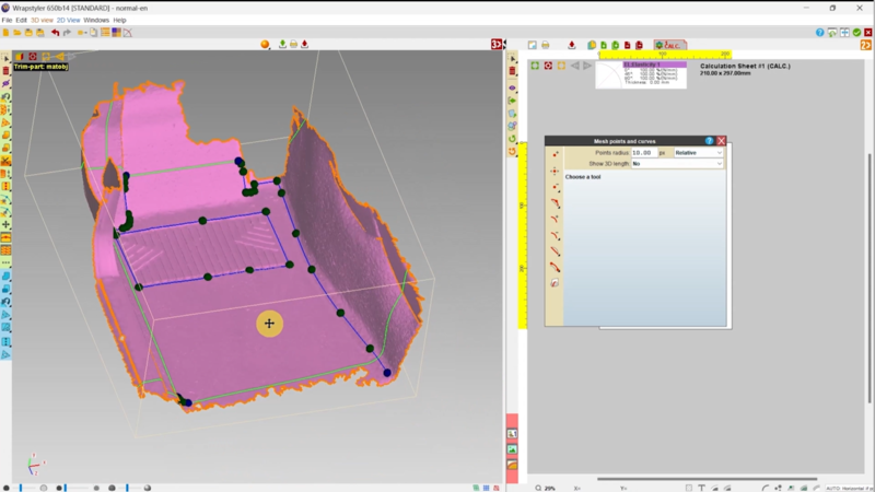 Cutting the mesh in Wrapstyler