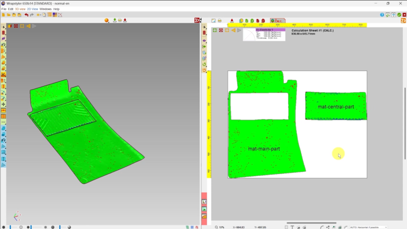 Flatting the 3D model to 2D patterns automatically in Wrapstyler. 